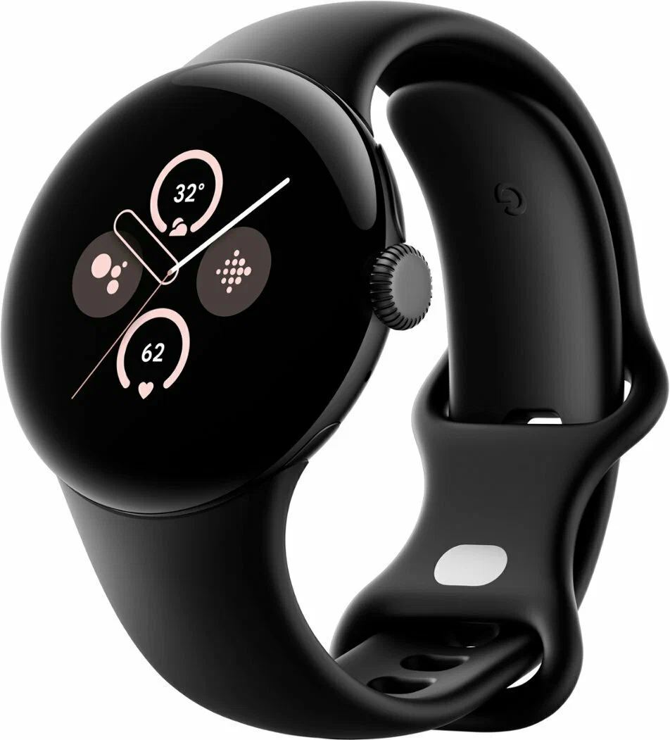 Умные часы Google Pixel Watch 2 41 мм, Wi-Fi, черный матовый корпус, ремешок цвета «обсидиан»