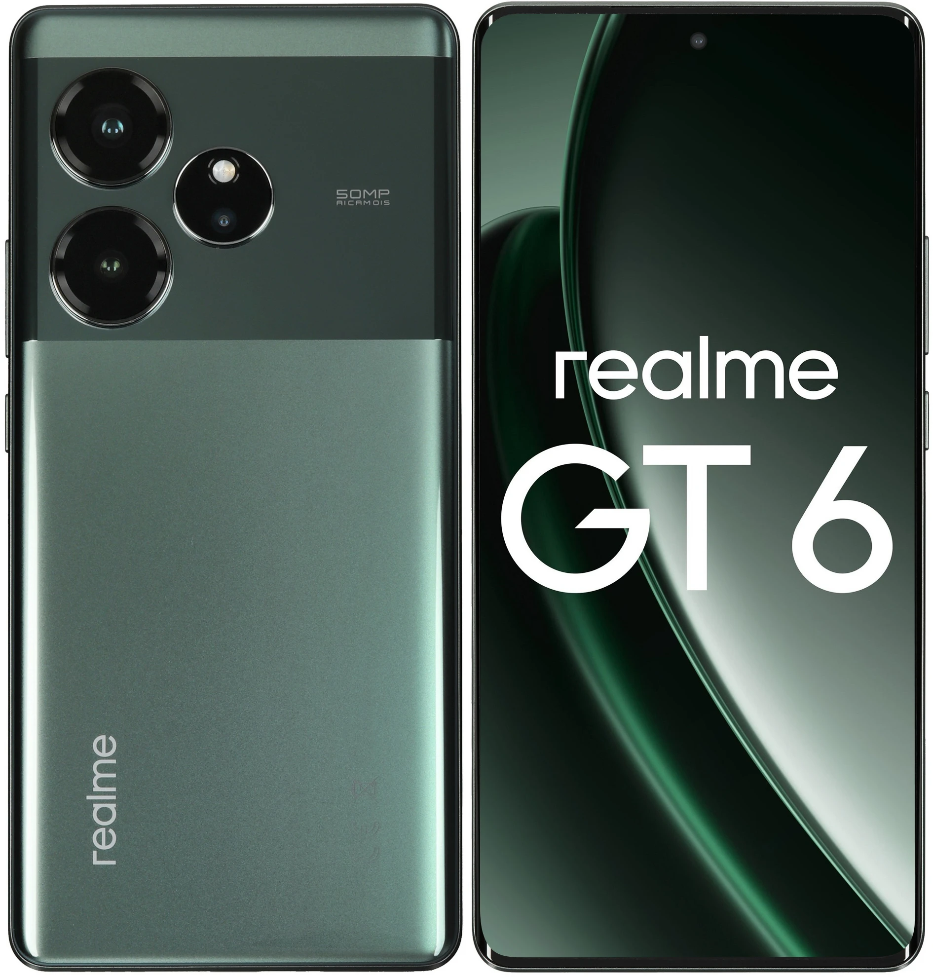 Смартфон realme GT 6 16/512 ГБ, зеленый туман