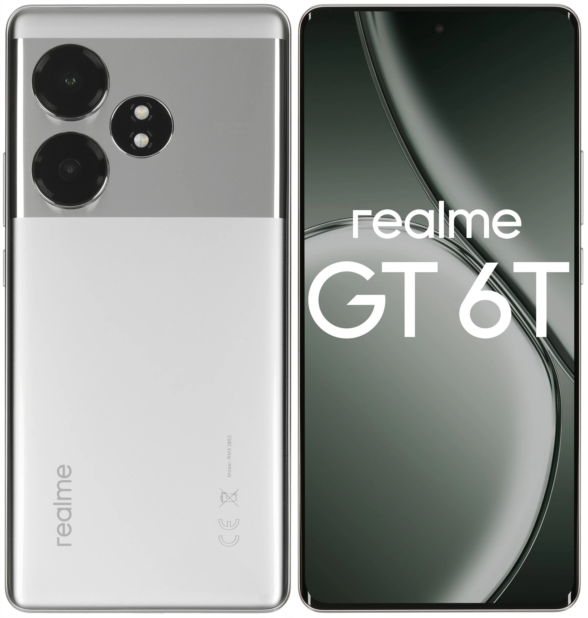 Смартфон realme GT 6T 12/256 ГБ, зеркальный серебряный 