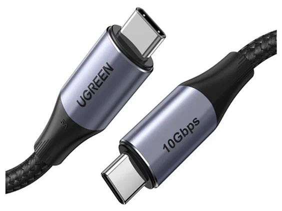 Кабель UGREEN UNO 5A Type-C to Type-C 1m, серо-черный