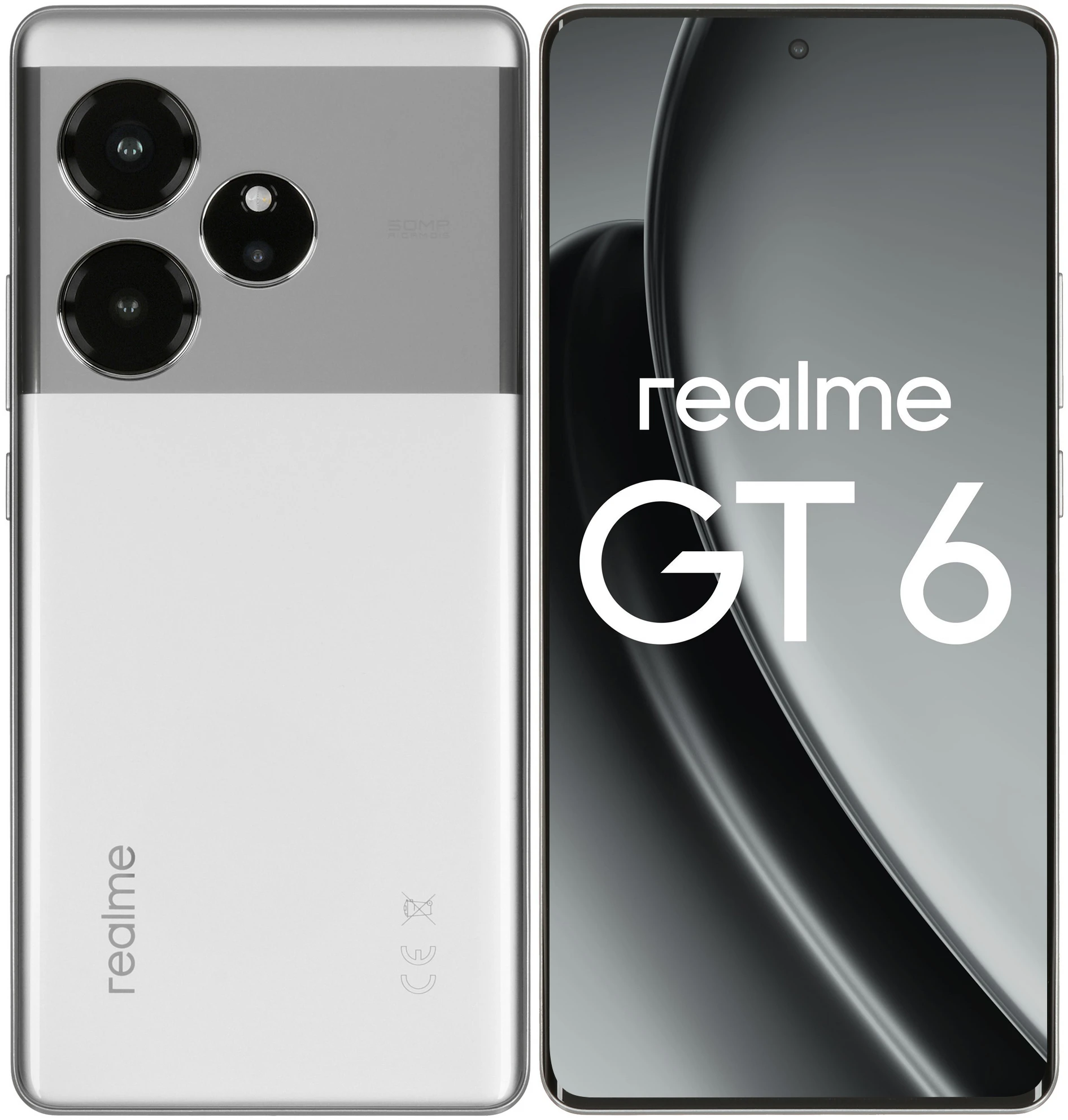 Смартфон realme GT 6 16/512 ГБ, зеркальный серебряный