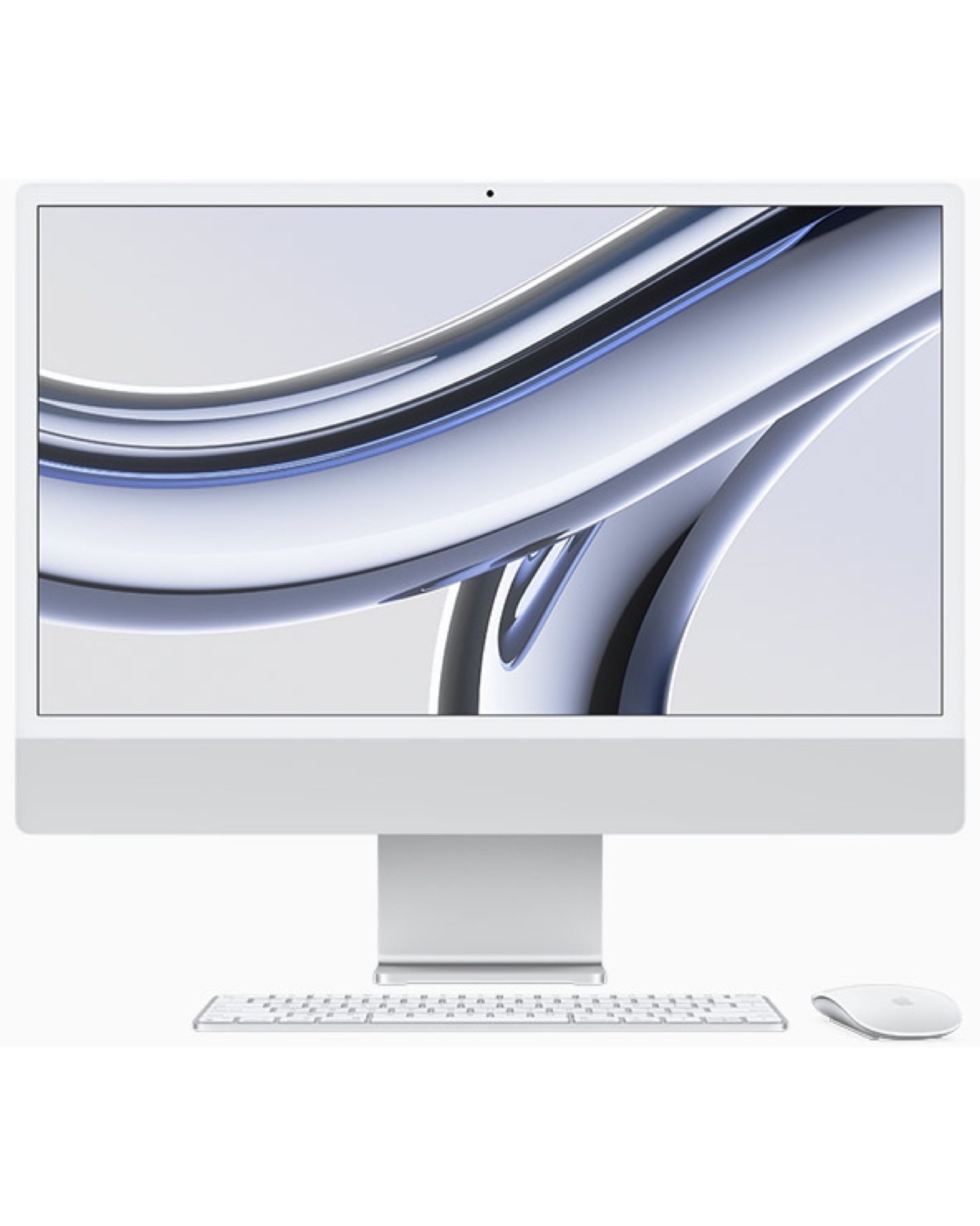 Моноблок Apple iMac 24" Retina 4,5K, M3 (8C CPU, 10C GPU, 2023), 8 ГБ, 512 ГБ SSD, серебристый