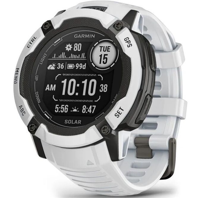 Умные часы Garmin Instinct 2X Solar 50 мм, белый (010-02805-04)
