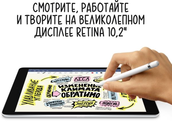 Apple iPad 10.2'' 2021 64 ГБ Wi-Fi + LTE, серебристый